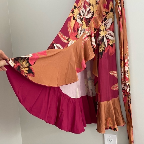 PatBO Carmen Floral Halter Wrap Dress Small - Picture 14 of 15